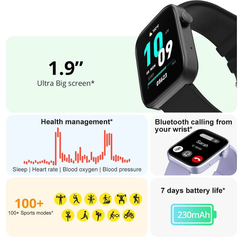 Smartwatch feminino, masculino  a prova de água inteligente assistente voz monitoramento saúde